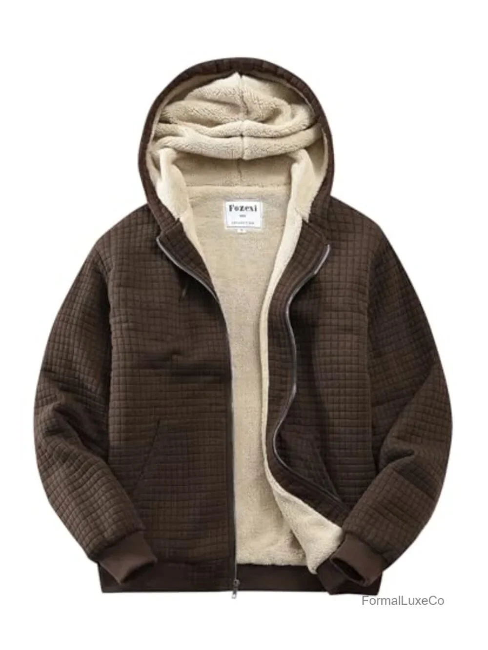 Men's Fleece Heavyweight Full Zip Hoodie Sweatshirt Jacket Sherpa Lined